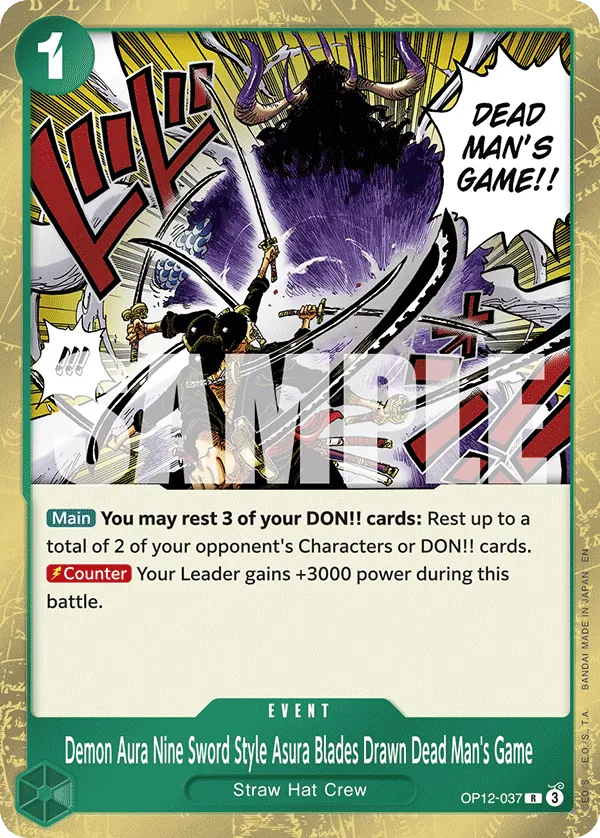 Demon Aura Nine Sword Style Asura Blades Drawn Dead Man's Game OP12-037