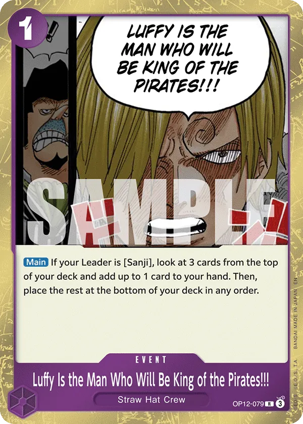 Luffy Is the Man Who Will Be King of the Pirates!!! OP12-079