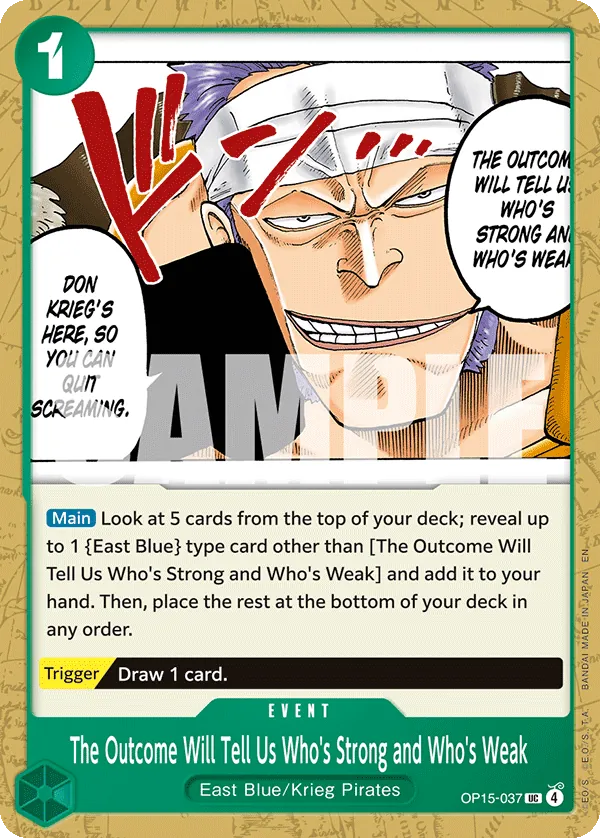 The Outcome Will Tell Us Who's Strong and Who's Weak OP15-037